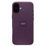 Чехол iPh 16 Plus экокожа с лого и SafeMag сливовый