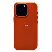 Чехол iPh 16 Pro экокожа с лого и SafeMag охра