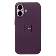 Чехол iPh 16 экокожа с лого и SafeMag сливовый