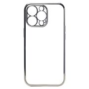 Чехол iPh 13 Pro пластик перфорация с защитой камеры прозрачный серебристый