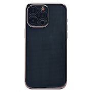 Чехол iPh 15 Pro Max пластик перфорация с защитой камеры прозрачный чёрный