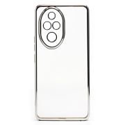 Чехол Honor 200 Pro пластик перфорация с защитой камеры прозрачный серебристый