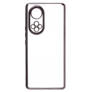 Чехол Honor 50 Pro пластик перфорация с защитой камеры прозрачный чёрный