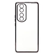 Чехол Honor 70 Pro пластик перфорация с защитой камеры прозрачный чёрный