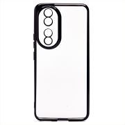 Чехол Honor 90 пластик перфорация с защитой камеры прозрачный чёрный