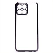 Чехол Honor X8 пластик перфорация с защитой камеры прозрачный чёрный