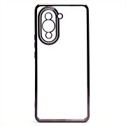 Чехол Huawei Nova 10 Pro пластик перфорация с защитой камеры прозрачный чёрный