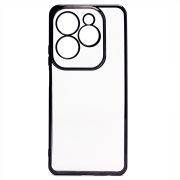 Чехол Infinix Hot 40 Pro пластик перфорация с защитой камеры прозрачный чёрный