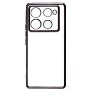 Чехол Infinix Note 40 Pro 4G пластик перфорация с защитой камеры прозрачный чёрный