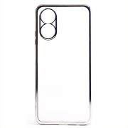 Чехол Oppo A17 пластик перфорация с защитой камеры прозрачный серебристый