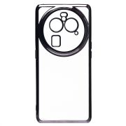 Чехол Oppo Find X6 Pro пластик перфорация с защитой камеры прозрачный чёрный