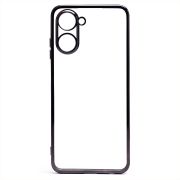 Чехол Realme 10 4G пластик перфорация с защитой камеры прозрачный чёрный