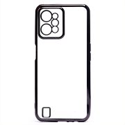 Чехол Realme C31 пластик перфорация с защитой камеры прозрачный чёрный