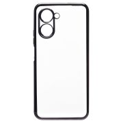 Чехол Realme C33 пластик перфорация с защитой камеры прозрачный чёрный