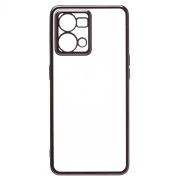 Чехол Oppo Reno 7 пластик перфорация с защитой камеры прозрачный чёрный