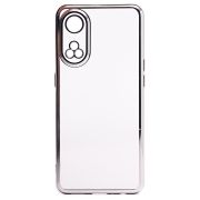 Чехол Oppo Reno 8T 4G пластик перфорация с защитой камеры прозрачный серебристый