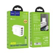 Адаптер Сетевой - Hoco C102A, 4USB/3A/QC3.0/28.5W белый