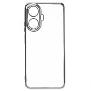 Чехол Realme C55 пластик перфорация с защитой камеры прозрачный серебристый