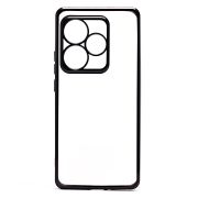 Чехол Realme GT 6T пластик перфорация с защитой камеры прозрачный чёрный