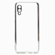 Чехол Samsung A022 A02 пластик перфорация с защитой камеры прозрачный серебристый