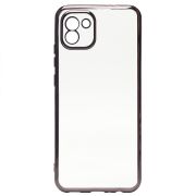 Чехол Samsung A035 A03 пластик перфорация с защитой камеры прозрачный чёрный