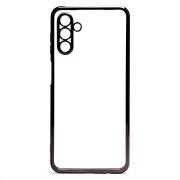 Чехол Samsung A04s/A047 пластик перфорация с защитой камеры прозрачный чёрный