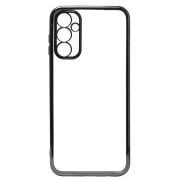Чехол Samsung A14 4G/A14 5G пластик перфорация с защитой камеры прозрачный чёрный