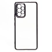 Чехол Samsung A53 5G/A536 пластик перфорация с защитой камеры прозрачный чёрный