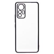 Чехол Xiaomi 12 Lite NE пластик перфорация с защитой камеры прозрачный чёрный