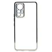 Чехол Xiaomi 12 Lite пластик перфорация с защитой камеры прозрачный серебристый
