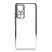 Чехол Xiaomi 12/12S пластик перфорация с защитой камеры прозрачный серебристый