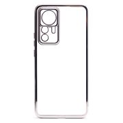 Чехол Xiaomi 12T Pro пластик перфорация с защитой камеры прозрачный серебристый