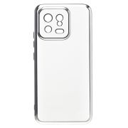 Чехол Xiaomi 13 пластик перфорация с защитой камеры прозрачный серебристый