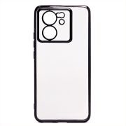 Чехол Xiaomi 13T/13T Pro пластик перфорация с защитой камеры прозрачный чёрный