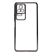 Чехол Xiaomi Poco F4 пластик перфорация с защитой камеры прозрачный чёрный