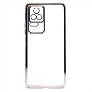 Чехол Xiaomi Poco F4 пластик перфорация с защитой камеры прозрачный серебристый