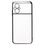 Чехол Xiaomi Poco M5 пластик перфорация с защитой камеры прозрачный чёрный