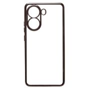 Чехол Xiaomi Poco X7 Pro пластик перфорация с защитой камеры прозрачный чёрный