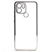 Чехол Xiaomi Redmi A1+ пластик перфорация с защитой камеры прозрачный серебристый
