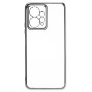 Чехол Xiaomi Redmi Note 12 4G пластик перфорация с защитой камеры прозрачный серебристый