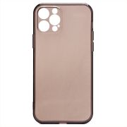 Чехол iPh 12 Pro силикон ультратонкий с защитой камеры чёрный