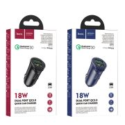 Адаптер Автомобильный - Hoco Z39, 2USB/3A/QC3.0 чёрный