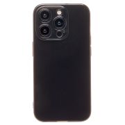 Чехол iPh 15 Pro силикон ультратонкий с защитой камеры чёрный