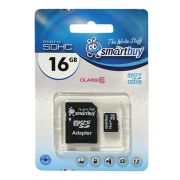 Карта памяти 16GB - Smartbuy карта памяти microSDHC сlass 10 с адаптером UHS-1