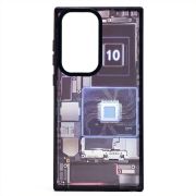 Чехол Samsung S23 Ultra пластик с окантовкой и принтом 002