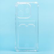 Чехол Xiaomi Redmi Note 14 4G силикон с картхолдером и защитой камеры прозрачный