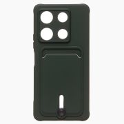 Чехол Infinix Note 30 Pro силикон матовый с картхолдером и защитой камеры зелёный