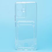 Чехол Tecno Camon 19 Pro силикон с картхолдером и защитой камеры прозрачный