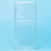 Чехол Tecno Camon 19 силикон с картхолдером и защитой камеры прозрачный