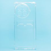 Чехол Tecno Camon 30S Pro силикон с картхолдером и защитой камеры прозрачный